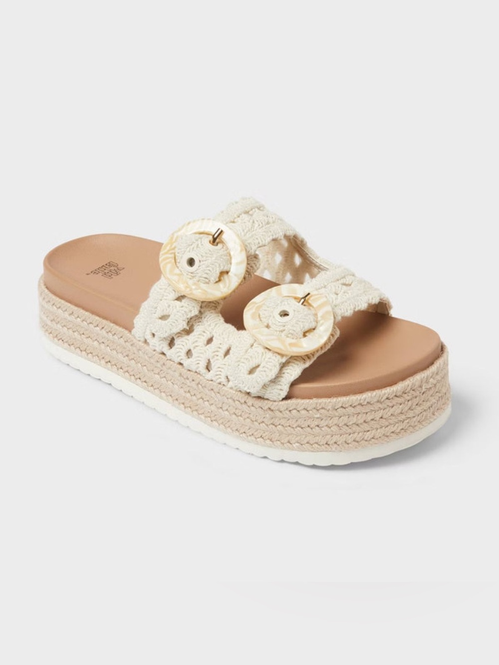 Wild Fable Yael Platform Sandals, Cream Crochet, Sz 9.5, NWT